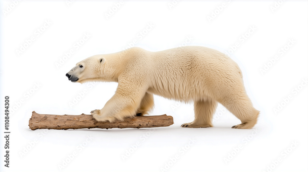 Fototapeta premium Polar bears in the wild. A powerful predator and a vulnerable or potentially endangered species