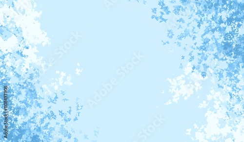 A soft blue background adorned with delicate snowflakes, creating a serene winter atmosphere perfect for seasonal themes.