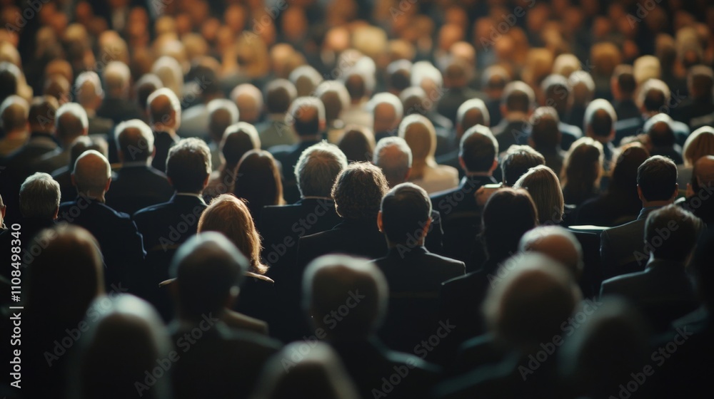 Obraz premium Rear View of a Large Audience in an Auditorium