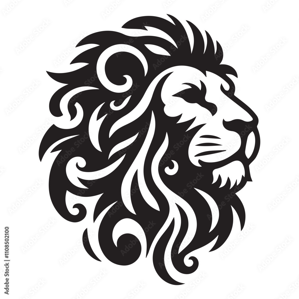 custom made wallpaper toronto digitalLion head, lion face vector Illustration, on white background. Lion head silhouette vector art illustration. lion head mascot vector