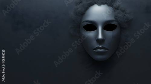 Mysterious Dark Mask with Smoky Background Emphasizing Enigma