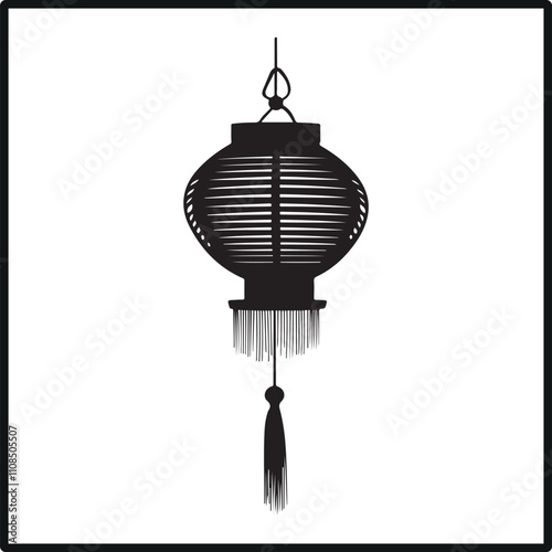 Chinese lantern silhouette