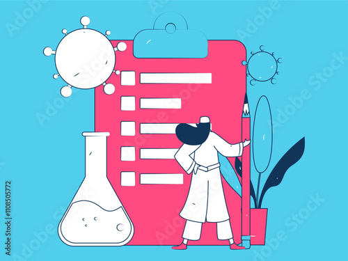 Medical characters fighting the epidemic flat vector concept operation hand drawn illustration
