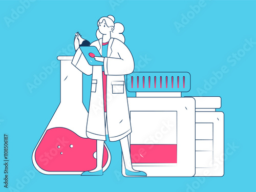 Medical characters fighting the epidemic flat vector concept operation hand drawn illustration
