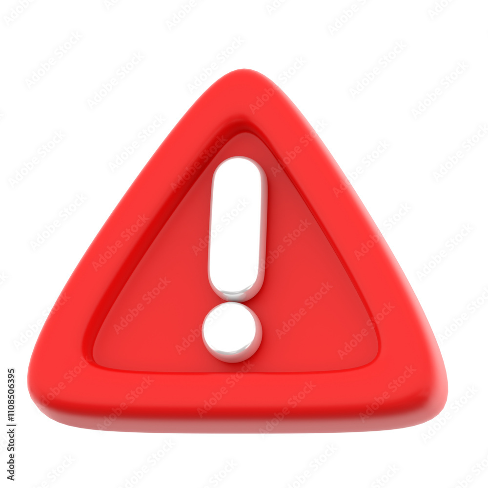 3D Render Warning Illustration 3D Render Warning Illustration