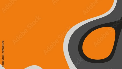 Abstract art with swirling orange, gray, and white shapes. Suitable for backgrounds, modern designs, and artistic projects needing vibrant colors.