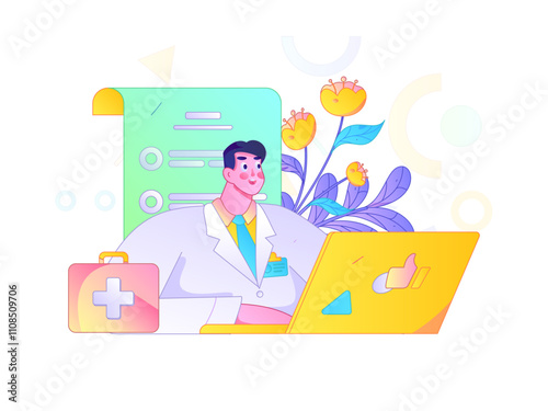 Medical characters fighting the epidemic flat vector concept operation hand drawn illustration
