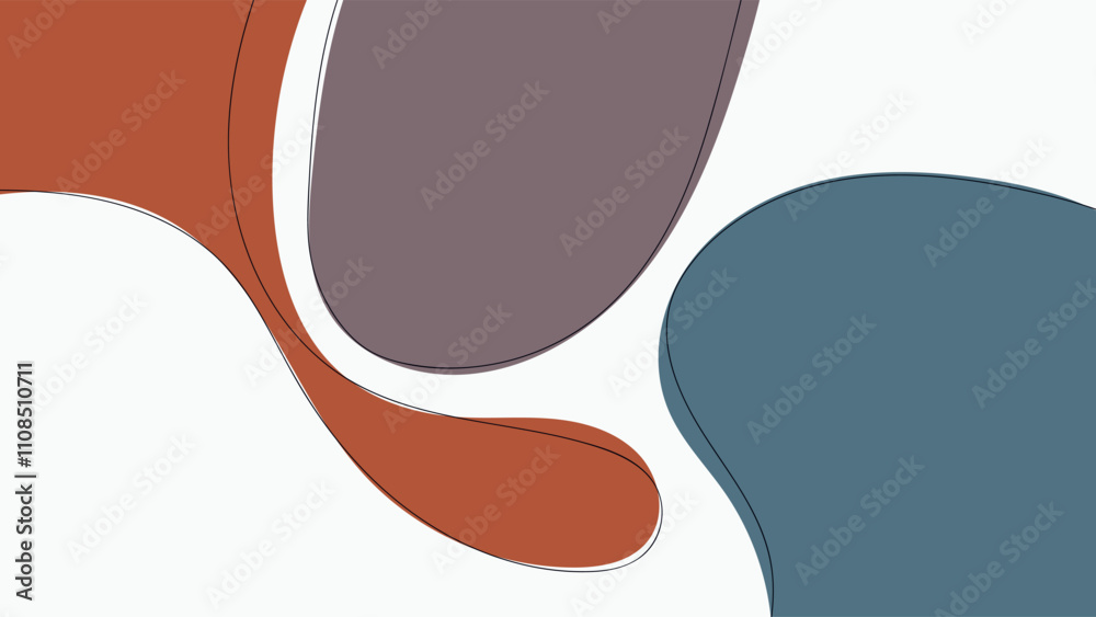 Fototapeta premium ABSTRACT BACKGROUND WITH HAND DRAWN SHAPES COLORFUL FLAT DESIGN VECTOR TEMPLATE FOR WALLPAPER, COVER DESIGN