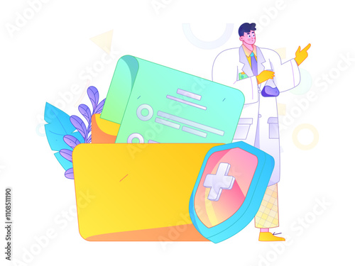 Medical characters fighting the epidemic flat vector concept operation hand drawn illustration
