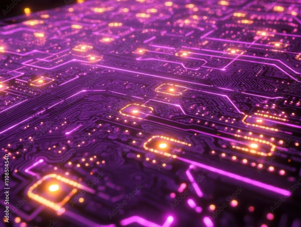 Obraz premium Exploring Circuits: Digital Pathways Illuminate Technological Advancements.