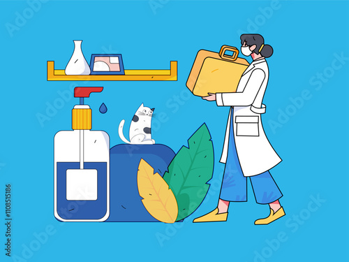 Medical characters fighting the epidemic flat vector concept operation hand drawn illustration
