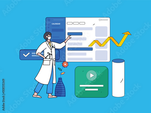 Medical characters fighting the epidemic flat vector concept operation hand drawn illustration
