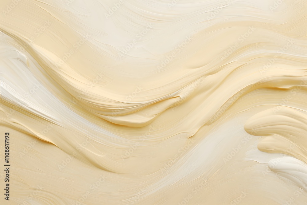 Obraz premium Abstract creamy texture with flowing lines in soft beige and white hues.