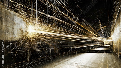 Bright Dandelion Explosion Macro Illustration in Green and Blue Space Background