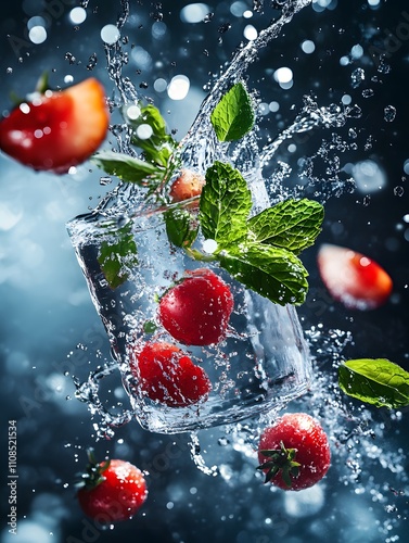 cherry in water splash