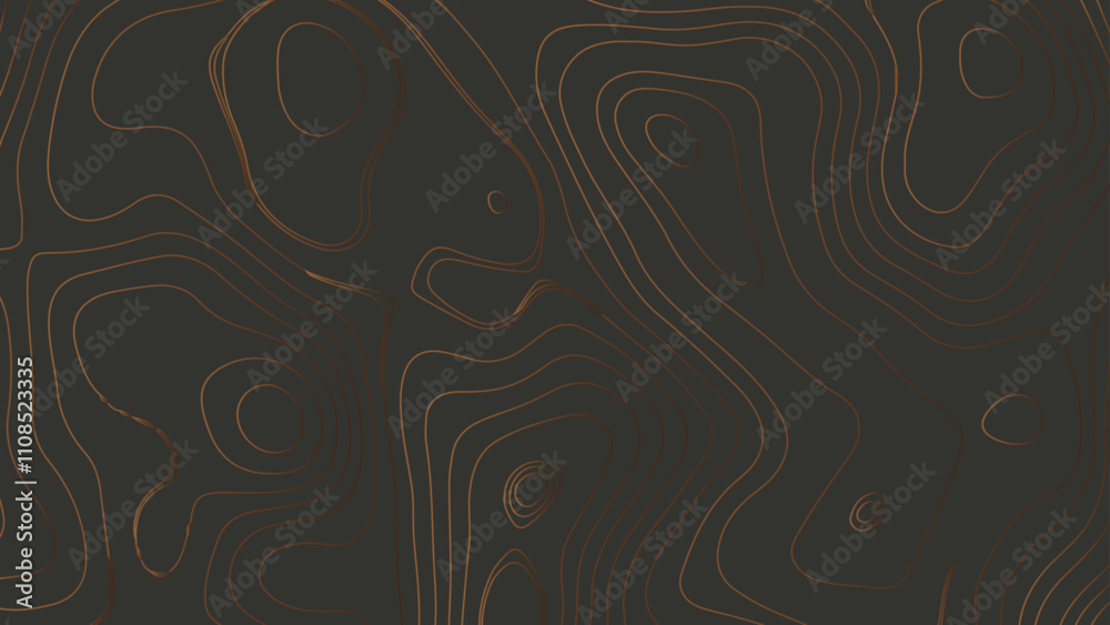 Fototapeta premium Old paper texture design. Geographical map Imitation. Gray and gold lines texture. Abstract topographic map gray topographic line contour map background.