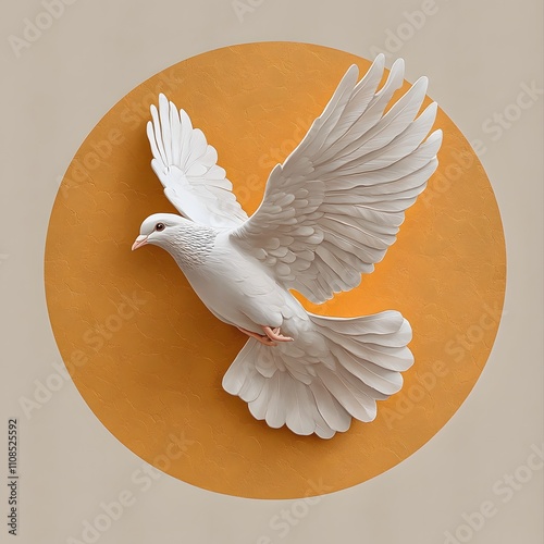 A symbolic representation of peace featuring a dove bird, capturing the essence of World Peace Day. photo