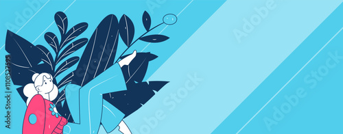 Practicing yoga, physical and mental health, flat vector character concept, operation hand drawn illustration
