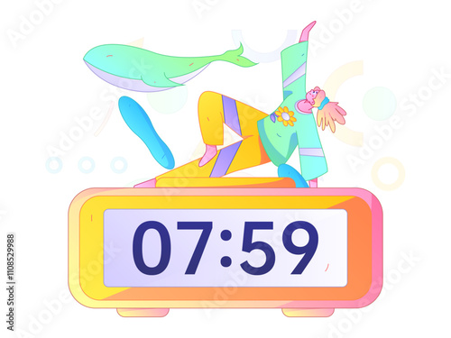 Practicing yoga, physical and mental health, flat vector character concept, operation hand drawn illustration
