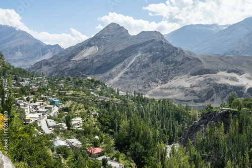 View of the Hunza Valley, Karimabad, Hunza, Gilgit-Baltistan, Pakistan photo