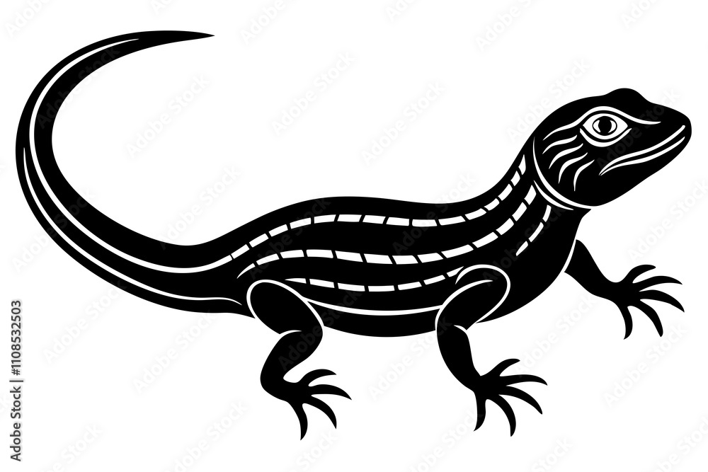 Fototapeta premium Beautiful lizard on white background vector illustration