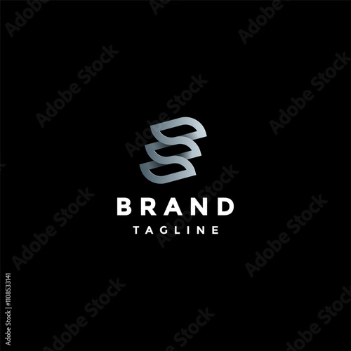 Abstract Initial E Letter Loop Line Logo Design. Infinity Wavy Outline Lines Letter E Logo Design.