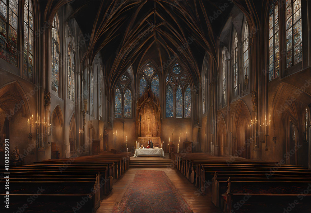 Fototapeta premium Picture Painting by Art Style: Northern Renaissance and Realism.