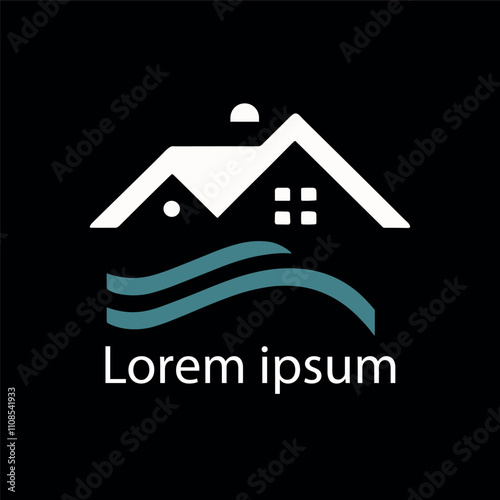 Home leaf logo design template
