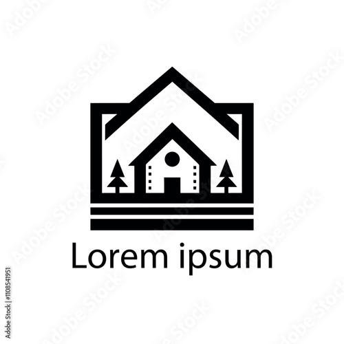Home leaf logo design template