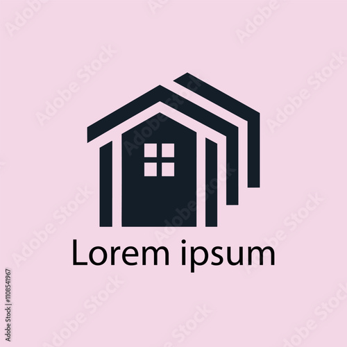 Home leaf logo design template