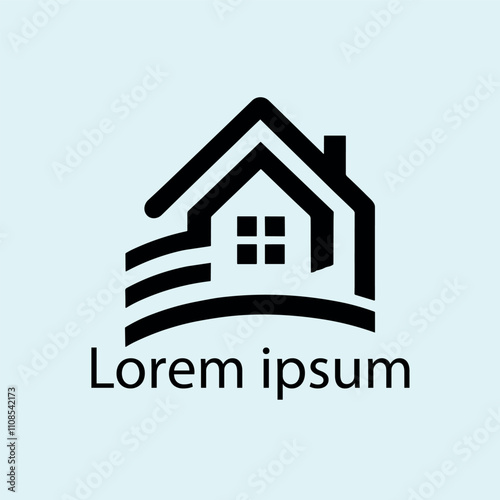 Home leaf logo design template