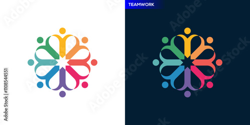 Group logo. with modern colored style. Teamwork, colleagues, family. Icon symbol design template EPS 10.