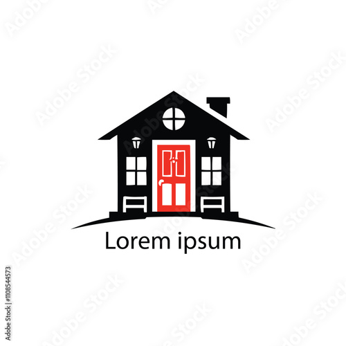 Home leaf logo design template