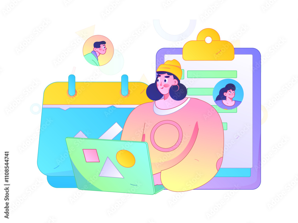 Naklejka premium Personnel doing job interview flat vector concept operation hand drawn illustration 
