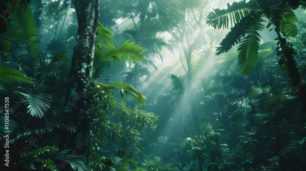 Obraz premium Simple rainforest scene in minimalism.