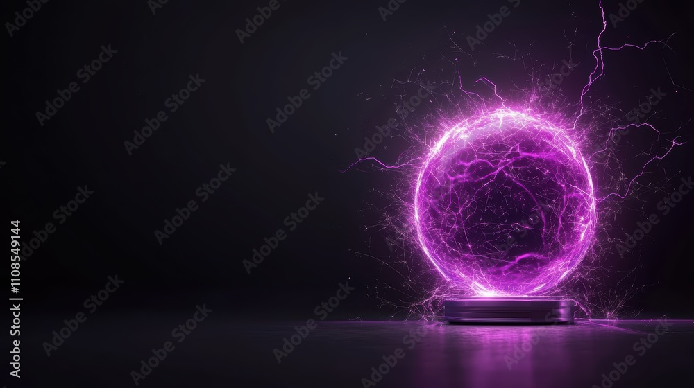 Obraz premium Illuminated Spark: Electrified Motor Creative Energy against Dark Gradient Background