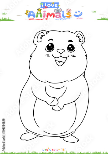 Lets color it Cute Quokka cartoon