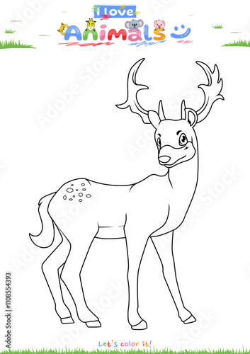 Lets color it Deer cartoon