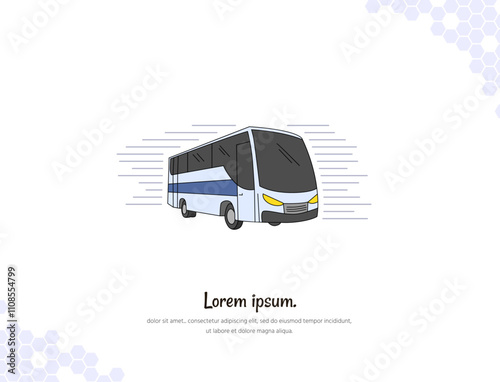 Vector art for wall decoration landscape Cartoon Bus