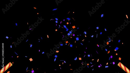 Confetti Party Poppers Gun Party animation
