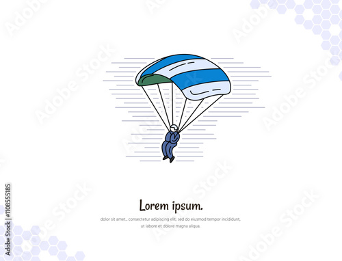 Vector art for wall decoration landscape Cartoon Parachute