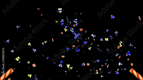 Confetti Party Poppers Gun Party animation