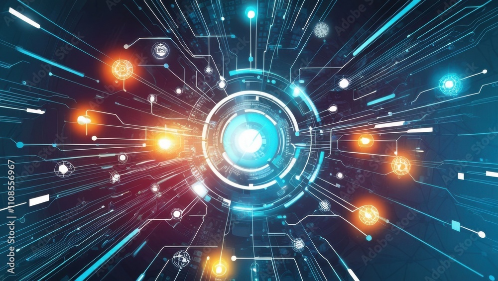 Obraz premium Futuristic Circuitry Network Design