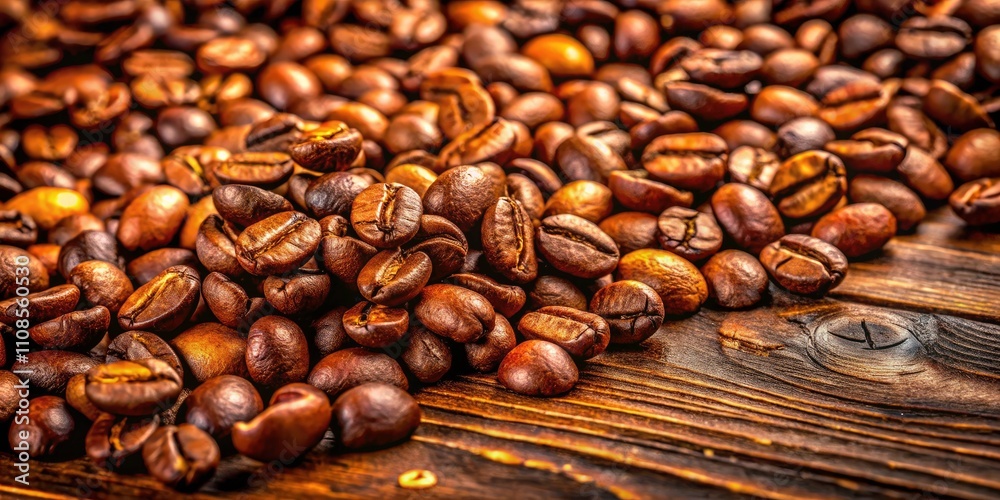 Fototapeta premium Organic Coffee Beans Background, Coffee Crop, Roasted Coffee, Coffee Plant, Arabica Coffee, Coffee Photography, Authentic Coffee Image, Brown Coffee Beans