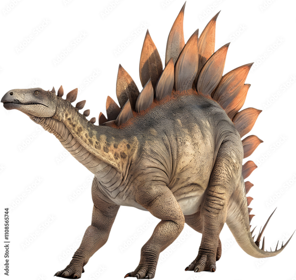 Fototapeta premium Iconic Stegosaurus dinosaur captivates prehistoric imagination.