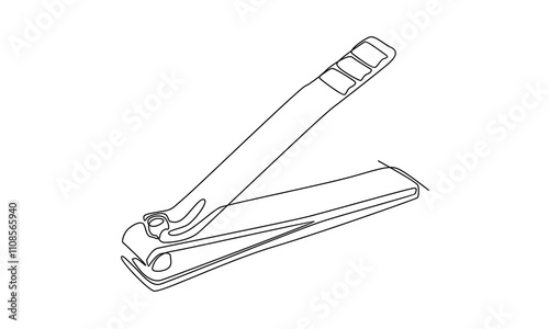continuous line of nail cutter illustration