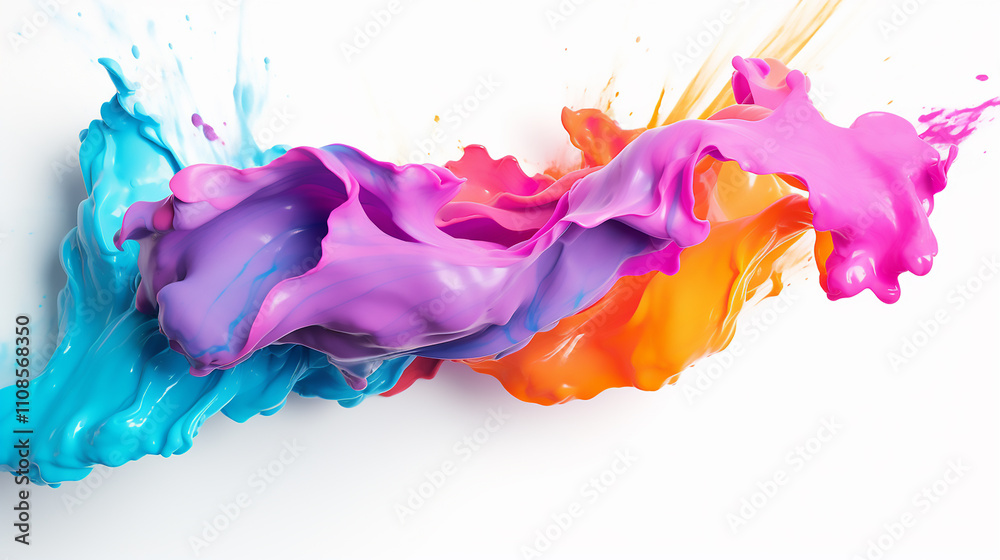 Colorful abstract waves of paint create a vibrant and dynamic background, Colorful abstract waves of paint create a vibrant and dynamic background,