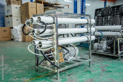 A large industrial set installation of reverse osmosis system and nanofiltration membranes for water treatment
A large industrial set installation of reverse osmosis system and nanofiltration membrane