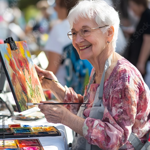 Vibrant community events like fairs, picnics, and cultural gatherings designed for older adults, showcasing the joy and enrichment these activities bring to the lives of seniors. photo