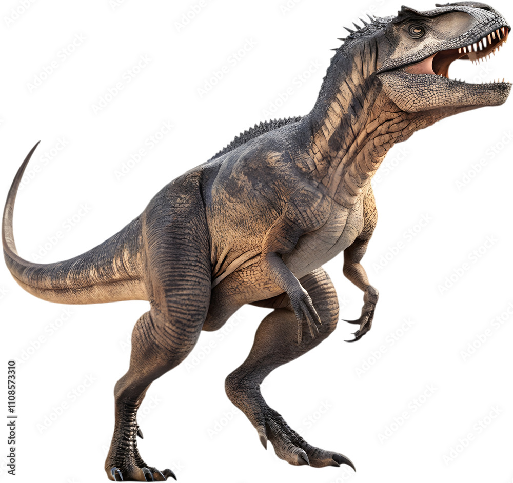 Fototapeta premium Tyrannosaurus Rex clipart combines prehistoric charm with festive holiday vibes. 